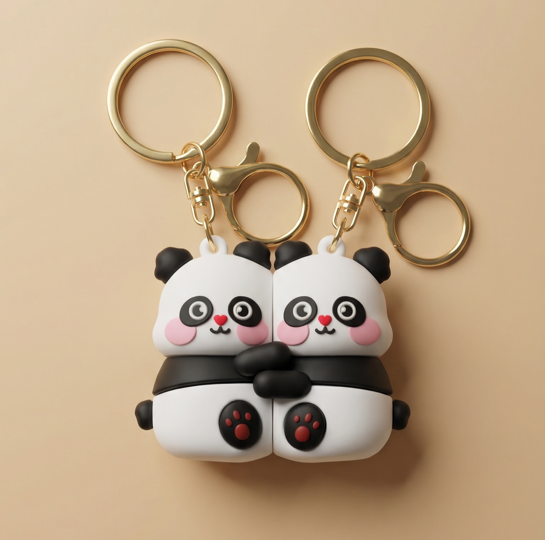 Couple Panda Keychains