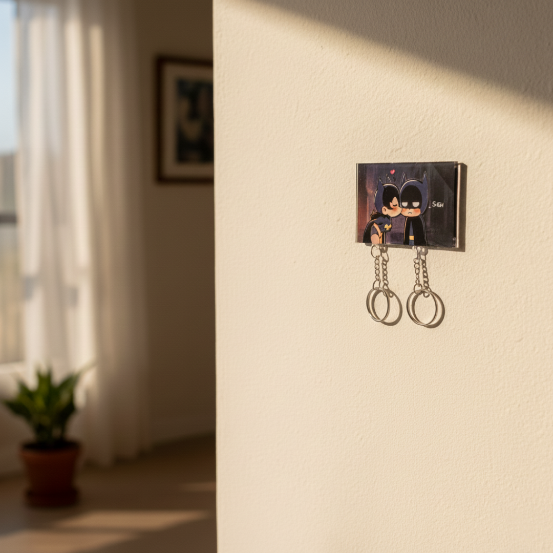 Chibi Batman & Batwoman Couple Keychains