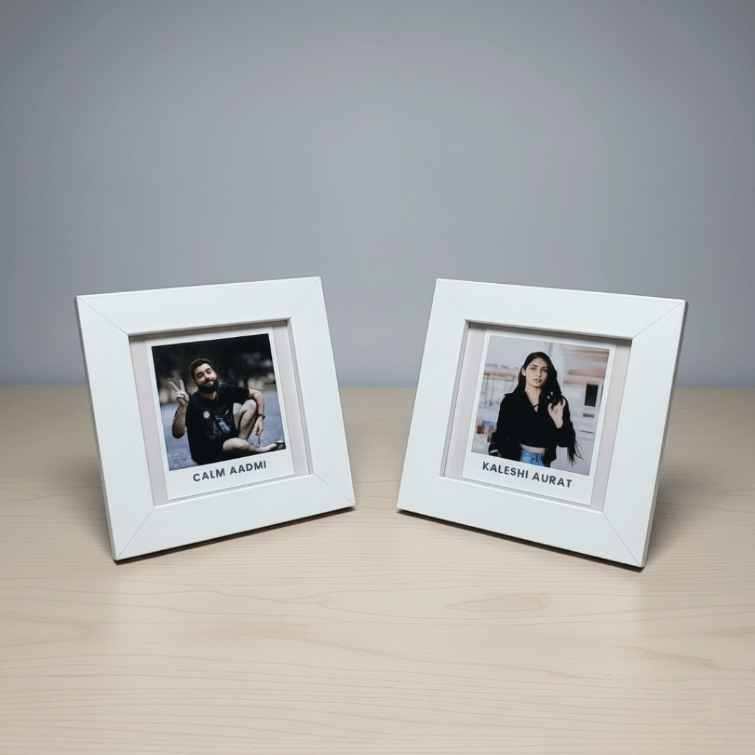 Couple Mini Frame- Calm Aadmi, Kaleshi Aurat
