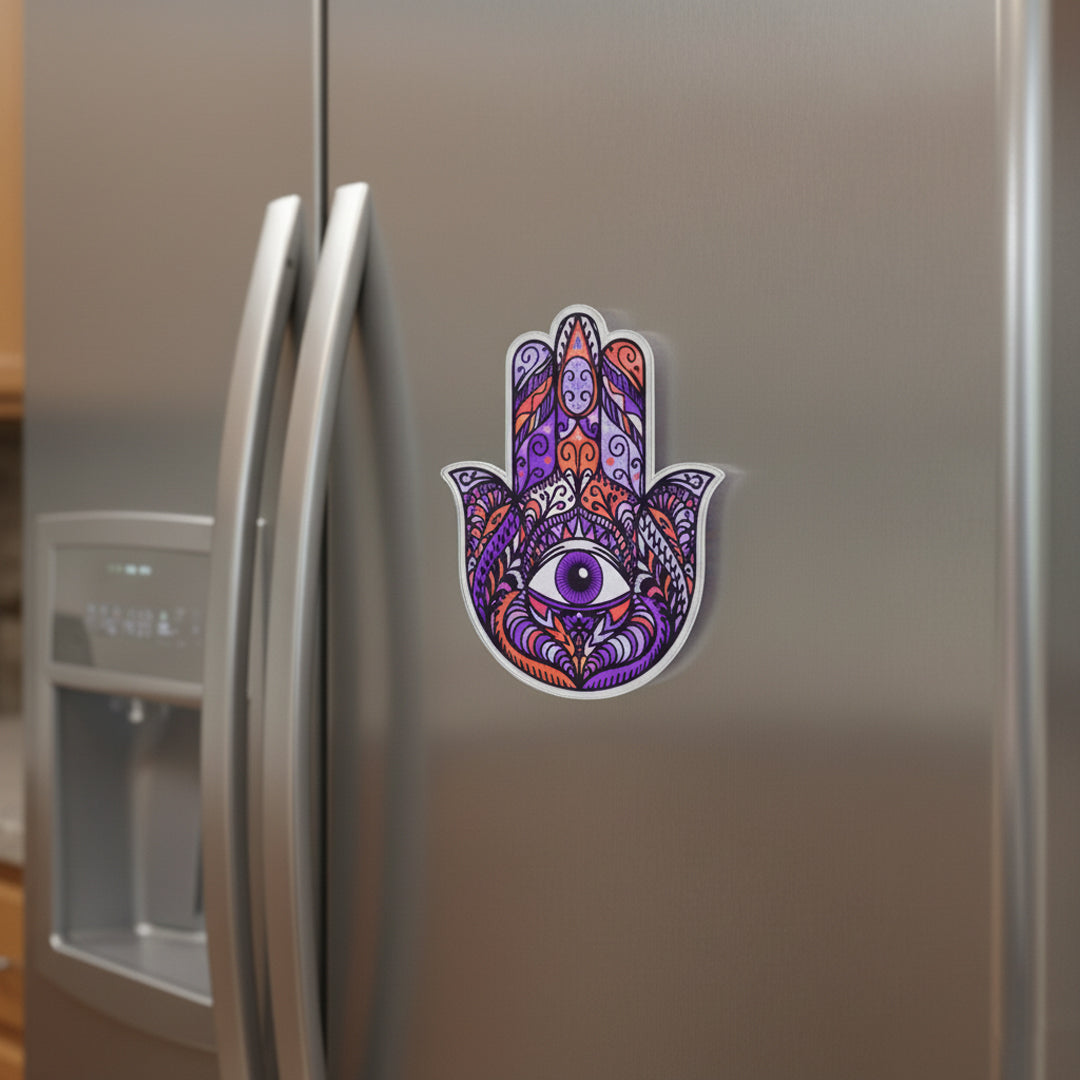Mystical Hamsa Hand Magnet - Evil Eye Protection