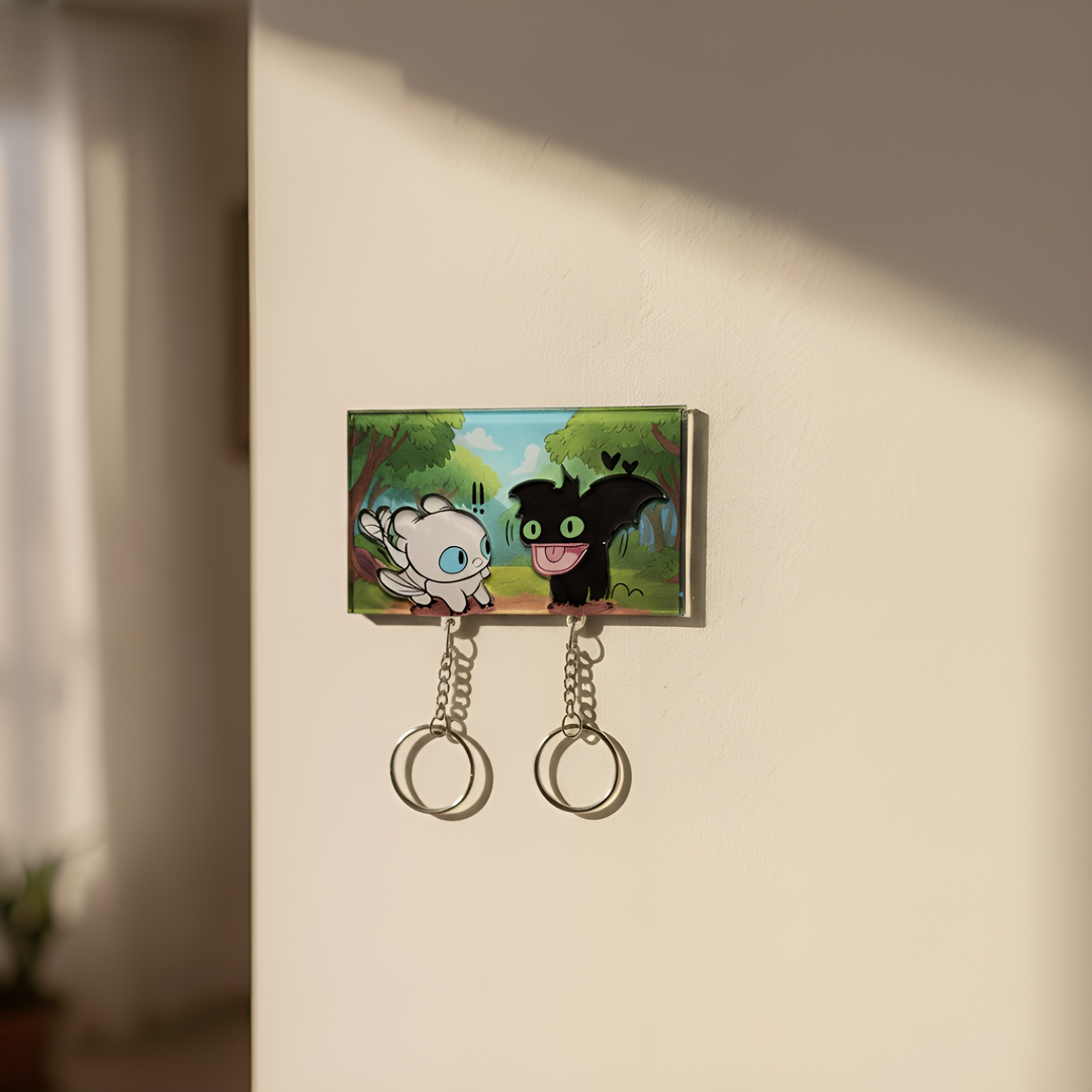 Toothless & Light Fury Dragon Couple Keychains