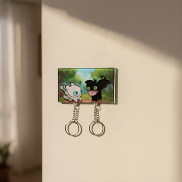 Toothless & Light Fury Dragon Couple Keychains