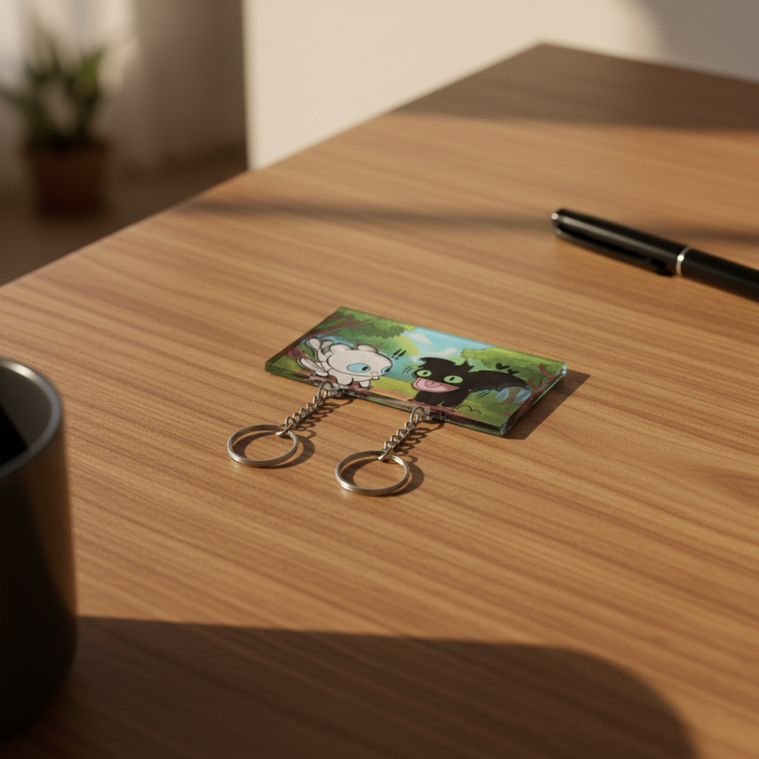 Toothless & Light Fury Dragon Couple Keychains