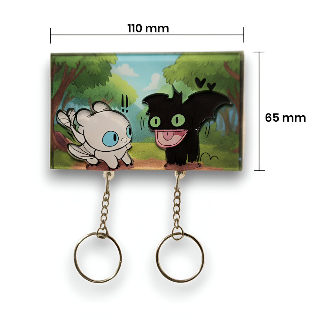 Toothless & Light Fury Dragon Couple Keychains